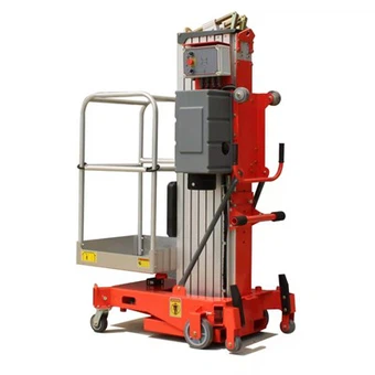 Plataforma elevadora de aleación de aluminio de un solo mástil